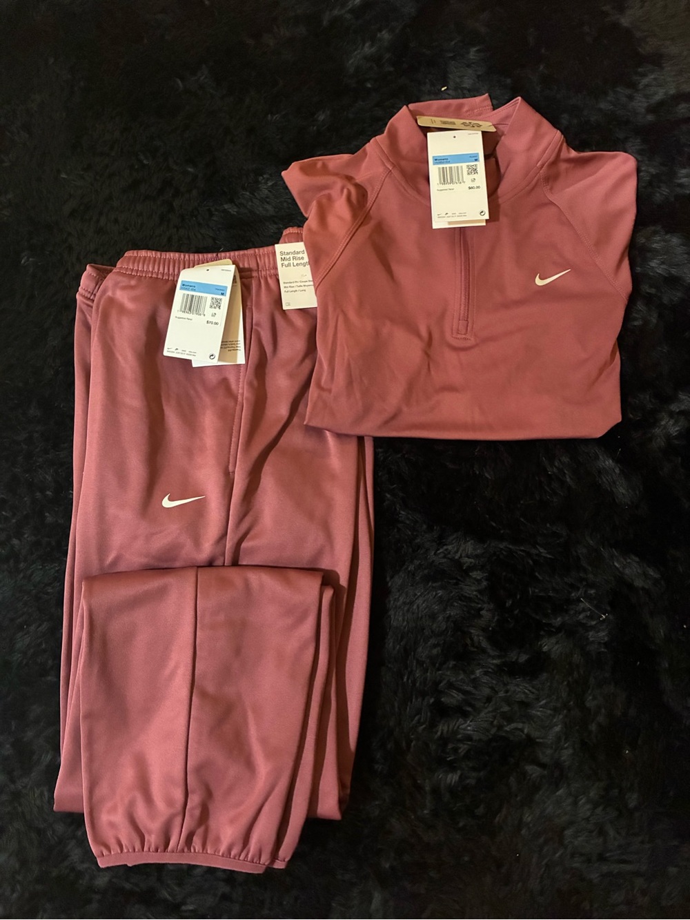 Nike WOMEN' Pink Half-Zip Top & Track Pants Set